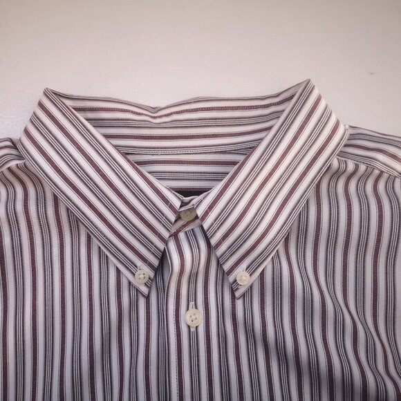 Eddie Bauer Relaxed Fit Men's Size XL Wrinkle Resistant Striped Shirt - Picture 4 of 12